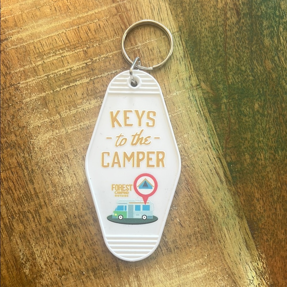 White Camper Keychain
